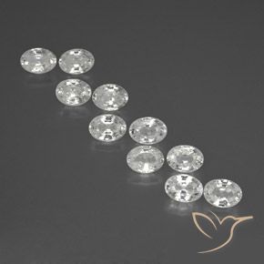Gemas de Circón Blanco natural de 12.03 ct, Ovalada, VS