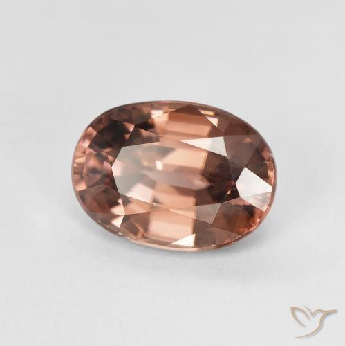 Circón Marrón canela claro natural de 2.74 ct, Ovalada, VVS-VS