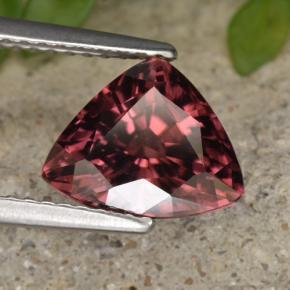 Circón Rojo oscuro natural de 3.10 ct, Trillón, VVS