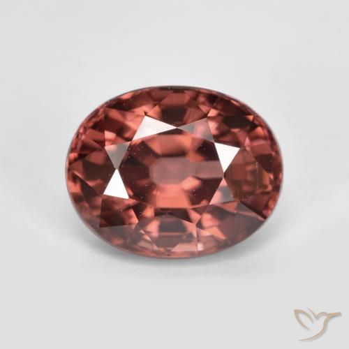 2.92ct Natural Rojo oscuro medio Circón, Ovalada, VS