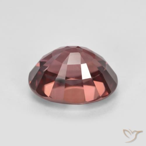 Circón Rojo oscuro medio natural de 2.92 ct, Ovalada, VS