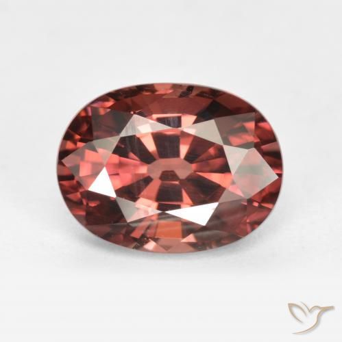 2.96ct Natural Rojo merlot Circón, Ovalada, VS