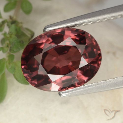 Circón rojo natural de 3,10 ct, corte óvalo, VVS