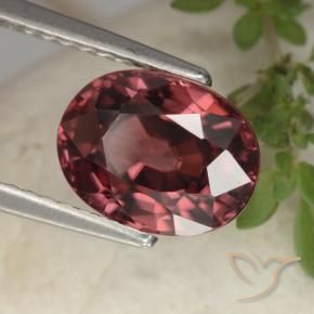 Circón rojo natural de 3,10 ct, corte óvalo, VVS