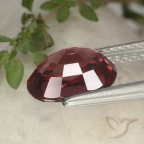 Circón rojo natural de 3,10 ct, corte óvalo, VVS