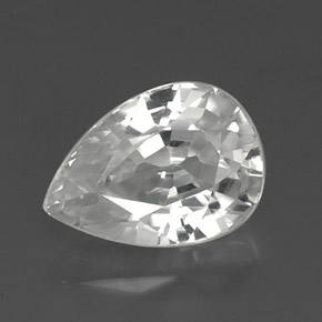 Circón Blanco natural de 12.35 ct, En forma de pera, VVS