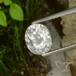 Circón Blanco cálido natural de 3.16 ct, Ovalada, VS