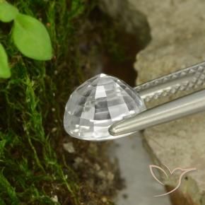 Circón Blanco cálido natural de 3.16 ct, Ovalada, VS