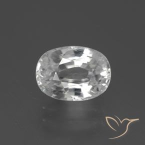3.04ct Natural Blanco Circón, Ovalada, VVS