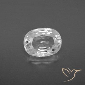 3.35ct Natural Blanco Circón, Ovalada, VVS-VS