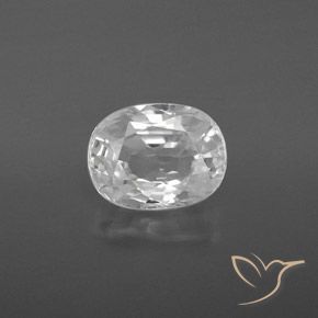 3.12ct Natural Blanco Circón, Ovalada, VVS-VS