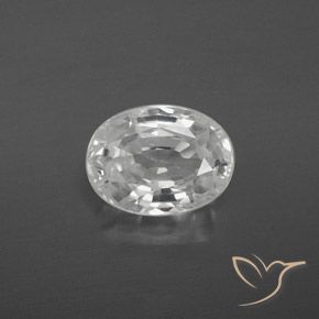 3.21ct Natural Blanco Circón, Ovalada, VS