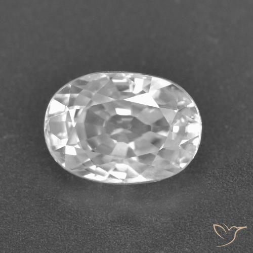 3.07ct Natural Blanco Circón, Ovalada, VS