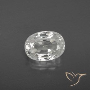 3.27ct Natural Blanco Circón, Ovalada, VVS-VS
