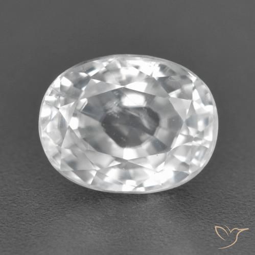 3.28ct Natural Blanco Circón, Ovalada, VS