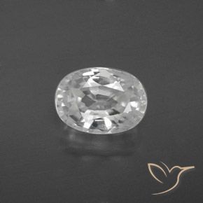 3.23ct Natural Blanco Circón, Ovalada, VS