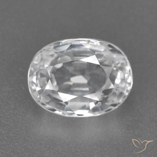 3.06ct Natural Blanco Circón, Ovalada, VVS