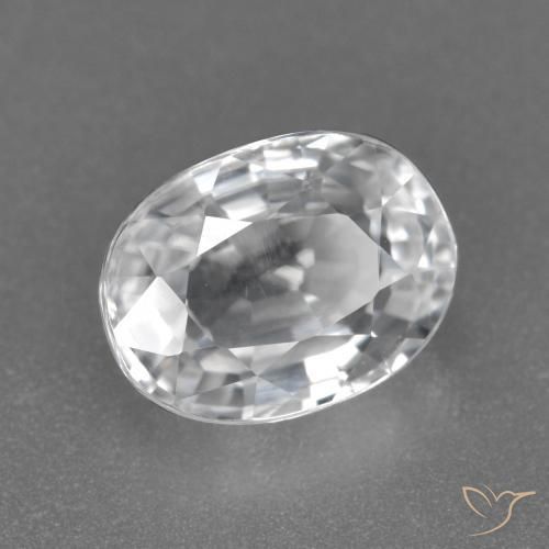 Circón Blanco natural de 3.06 ct, Ovalada, VVS