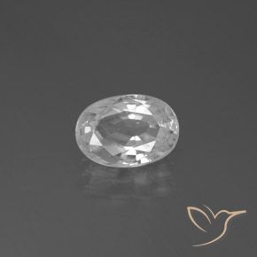3.17ct Natural Blanco Circón, Ovalada, VS