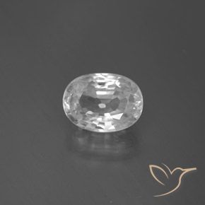 3.17ct Natural Blanco Circón, Ovalada, VS