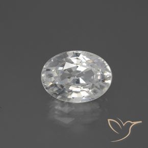 3.09ct Natural Blanco cálido Circón, Ovalada, VS