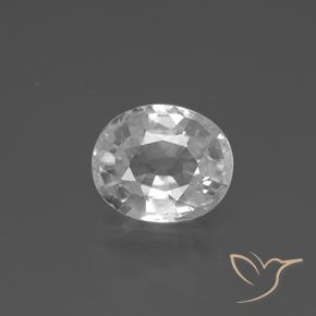 2.87ct Natural Blanco Circón, Ovalada, VVS