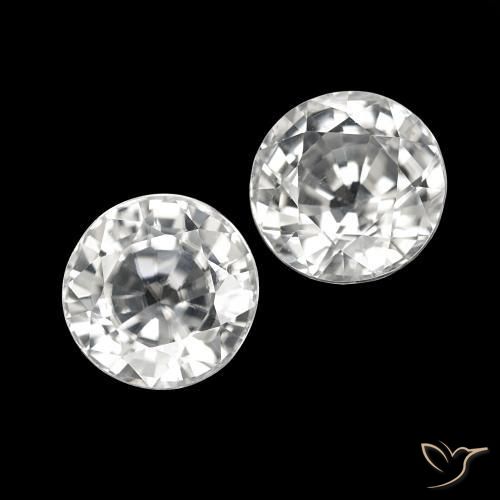 Gemas de Circón Blanco natural de 4.19 ct, Redondo, VVS