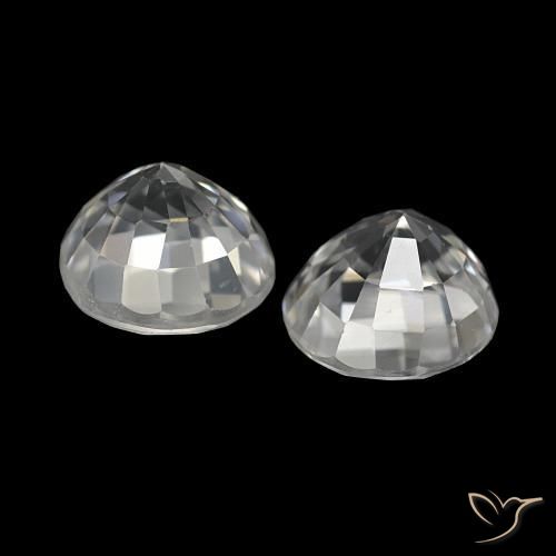 Gemas de Circón Blanco natural de 4.19 ct, Redondo, VVS