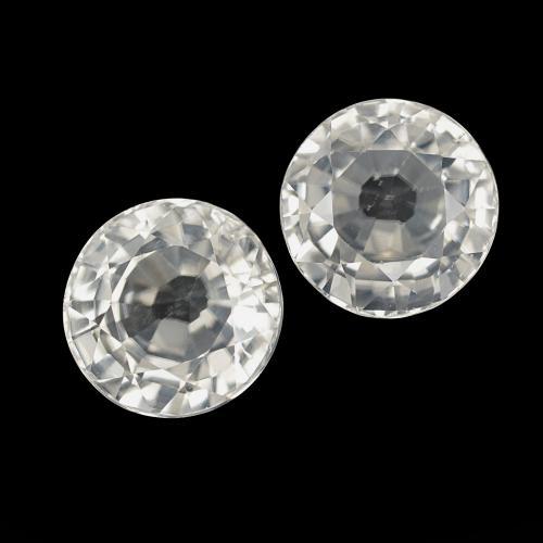 Gemas de Circón Blanco natural de 4.22 ct, Redondo, VVS-VS