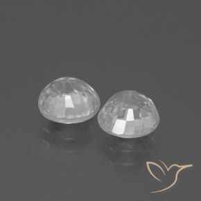 Gemas de Circón Blanco natural de 4.46 ct, Redondo, VVS