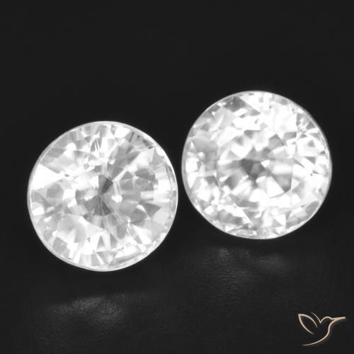 Gemas de Circón Blanco natural de 4.31 ct, Redondo, VVS-VS