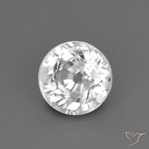 Circón Blanco natural de 2.28 ct, Redondo, VVS-VS