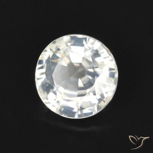 Circón Blanco cálido natural de 2.05 ct, Redondo, VVS