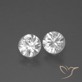 Gemas de Circón Blanco natural de 1.79 ct, Redondo, VVS-VS