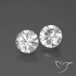 Gemas de Circón Blanco natural de 2.26 ct, Redondo, VVS-VS
