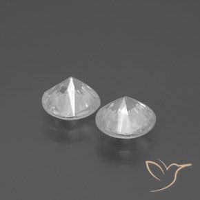 Gemas de Circón Blanco natural de 2.26 ct, Redondo, VVS-VS
