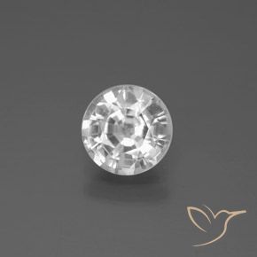 1.65ct Natural Blanco Circón, Redondo, VS