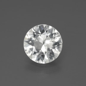 Circón blanco natural de 2,21 ct, corte redondo, VS