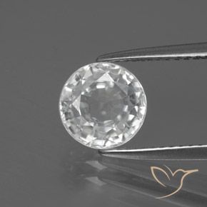 2.59ct Natural Blanco Circón, Redondo, VVS-VS