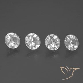 Gemas de Circón Blanco natural de 3.41 ct, Redondo, VVS-VS