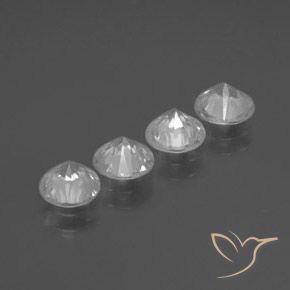 Gemas de Circón Blanco natural de 3.41 ct, Redondo, VVS-VS