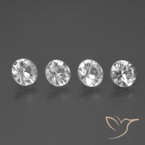Gemas de Circón Blanco natural de 3.31 ct, Redondo, VVS-VS