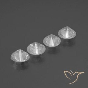 Gemas de Circón Blanco natural de 3.31 ct, Redondo, VVS-VS