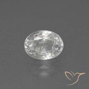 3.05ct Natural Blanco Circón, Ovalada, VVS-VS