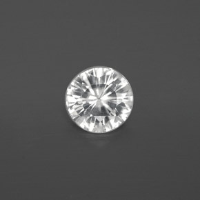 Circón blanco natural de 0,77 ct, corte redondo, VS