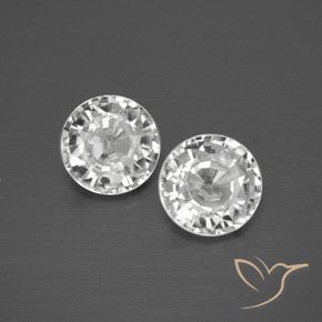 Gemas de Circón Blanco claro natural de 3.36 ct, Redondo, VVS