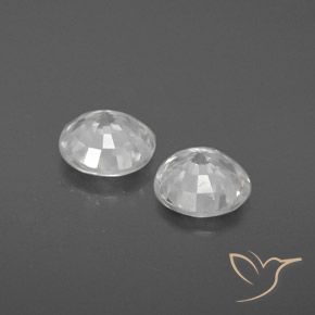 Gemas de Circón Blanco natural de 3.59 ct, Redondo, VVS-VS