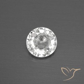 1.79ct Natural Blanco Circón, Redondo, VVS