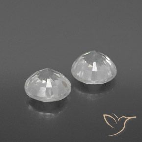 Gemas de Circón Blanco cálido natural de 3.59 ct, Redondo, VVS