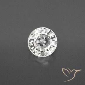 1.86ct Natural Blanco cálido Circón, Redondo, VVS